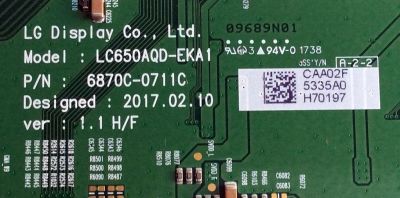 T-CON / LG 6871L-5335A / 6871L-5027B / 6870C-0711A / 6870C-0711C / LC650AQD-EKA1 / 5335A / PANEL LC650AQD (EK)(A4) / MODELOS OLED65B7A-U BUSYLJR / OLED65B7P-U BUSYLJR - Imagen 2