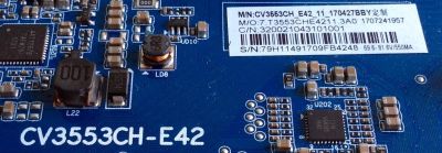 MAIN FUENTE (COMBO) / INSIGNIA 320021043101001 / CV3553CH-E42 / CV3553CH_E42_11_170427BBY / 7.T3553CHE4211.3A0 / 1707241957 / 076E2L02731B0 / E476721 / 79H11491709FB / PANEL BOEI430WU1 / DISPLAY 	HV430FHB-N10 / MODELO NS-43D420NA18 - Imagen 2