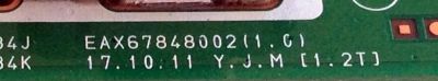 MAIN / LG EBT65204903 / EAX67848002(1.0) / 8HEBT000-00AG / EAX67848002 / PANEL NC490DUE-AAFX1 / MODELO 49LK5700PUA.BUSWLOR / 49LK5700PUA / 8H1L00QP - Imagen 3
