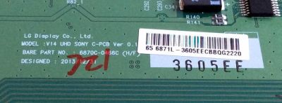 T-CON / SONY 6871L-3605E / 3605E / 6870C-0466C / PANEL SYV6535 / MODELO XBR-65X800B	 - Imagen 2