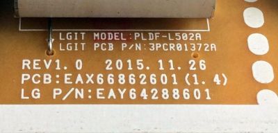 FUENTE DE PODER / LG EAY64288601 / EAX66862601(1.4) / 64288601 / LGP4DI-16CH1 / PLDF-L502A / 3PCR01372A / EAX66862601 / KB-3151C / MODELOS 40LH5300-UA / 40LH5300-UA AUSJLJM / 40LH5300-UA.BUSJLJM - Imagen 2