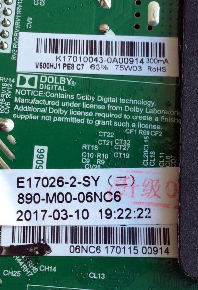 MAIN / FUENTE (COMBO) / ELEMENT K17010043 / TP.MS3393-PB801 / V500HJ1-PE8 C7 / E17026-2-SY / 890-M00-06NC6 / PANEL T500-V35-DLED / MODELOS ELEFW5017 LE-50GV350-D3 / ELEFW5017 C7A4M0A0S - Imagen 3