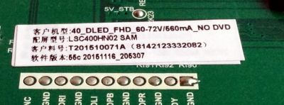 MAIN / FUENTE (COMBO) / SCEPTRE Y14070063 / TP.MS3393.P712 / T201510071A / 8142123332082 / 40_DLED_FHD_60-72V / LSC400HN02 SAM / 55c 20151116_205307 / PANEL´S CN40HB772 / LSC400HN02-G02 / MODELO X40 SBNV93CD - Imagen 2