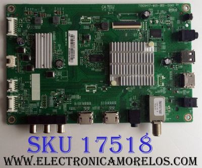 MAIN PARA TV SHARP·ROKU / NUMERO DE PARTE 756TXICB01K002 / XICB01K002 / 715G9417-M01-B00-004Y / XICB01K002010X / PANEL TPT500J1-HVN07.U REV:S500AH / DISPLAY T500HVN07.5 / MODELO LC-50LB601U