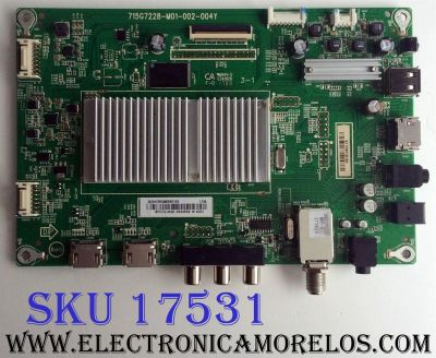 MAIN PARA TV SHARP / NUMERO DE PARTE 756TXHCB0QK026 / XHCB0QK026 / 715G7228-M01-002-004Y / (X)XHCB0QK026010X / PANEL TPT500J1-HVN07.U REV:S500C / MODELO LC-50LB481U