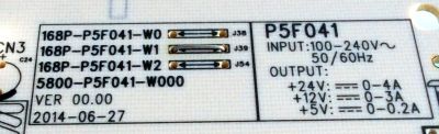 FUENTE DE PODER PARA TV LG / NUMERO DE PARTE 168P-P5F041-W1 / 5800-P5F041-W000 / P5F041 / 65E510-6M63N / PANEL V650HP1-LS6 REV.E2 / MODELOS 65LB5200-UA / 65LB5200-UA.CUSJLH - Imagen 2