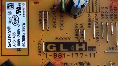 FUENTE DE PODER / SONY 1-474-649-11 / APS-405 / 147464911 / APS-405(CH) / 1-981-177-11 / PANEL T4300VF01.1 / MODELO XBR-43X800D - Imagen 3