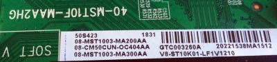 MAIN / TCL 08-CM50CUN-OC404AA / 40-MST10F-MAA2HG / V8-ST10K01-LF1V1210 / PANEL LVU500NDEL / MODELO 50S423 - Imagen 2