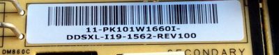 FUENTE DE PODER / BEST BUY / TOSHIBA PK101W1660I / PSLL121501P / 11-PK101W1660I / REV.100 / DDSXL-I19-1562-REV100 / PANEL K430WDRA / MODELO 43LF621U19 - Imagen 2