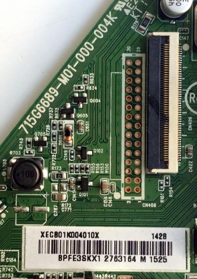 MAIN / INSIGNIA 756TXECB01K004 / XECB01K004 / 715G6689-M01-000-004K / XECB01K004010X / PANEL TPT400LA-J6PE1 REV:SC1N / MODELO NS-40D510NA15 - Imagen 2