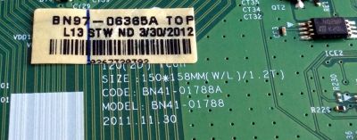 T-CON SAMSUNG BN95-00685A / BN41-01788A / BN97-06365A / SUSTITUTAS BN95-00573B / BN95-00685A / BN95-00685B / BN98-03845A / BN98-03845B / PANEL´S LTJ400HF04-V / LTJ400HF03-V / MODELO UN40ES6100FXZA TS01 / HG40NA790 / MAS MODELOS COMPATIBLES EN DESCRIPCION - Imagen 3