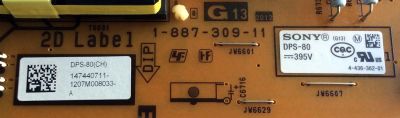 SUB FUENTE DE PODER / SONY 1-474-407-11 / 1-887-309-11 / DPS-80 / 147440711 / DPS-80 (CH) / PANEL FQLF550T02 / MODELO XBR-55HX950 - Imagen 2