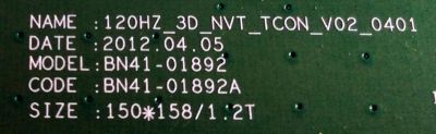 T-CON / SAMSUNG BN95-00693A / BN9500693A / BN41-01892A / BN97-06781A / PANEL LTJ400HV11-V / MODELOS UA40EH6030RXXA TS01 / UN40FH6030FXZA / UA40EH6030RXXA - Imagen 2