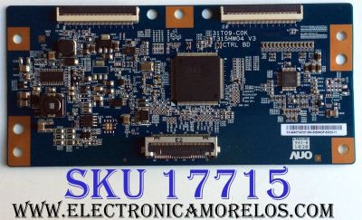 T-CON PARA TV SAMSUNG / NUMERO DE PARTE 55.40T04.C07 / 31T09-C0K / T315HW04 V3 / 5540T04C07 / PANEL T400HW03 V.4 / MODELOS LN40C630K1FXZA AA05 / LN40C610N1FXZA / LN40C630K1FXZA
