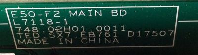 MAIN / VIZIO 755.02H01.0006 / 748.02H01.0011 / L7118-1 / 75502H010006 / TED.SX7.EB761 D17507 / A18063265 / A06A4482C868 / PANEL T500QVN03.7 / MODELO E50-F2 LWZ2WYMU - Imagen 3
