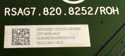 MAIN / HISENSE 237654 / RSAG7.820.8252/ROH / 231575 / HU50A6100UWR / 3TE50G182568 / PANEL HD500S1U01-L1\S0\GM\ROH / 233171 / MODELOS 50H6E / 50R6E - Imagen 2