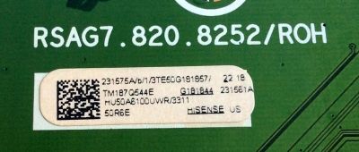 MAIN / HISENSE 231575 / RSAG7.820.8252/ROH / HU50A6100UWR / 231561 / 231575A / 231561A / 3TE50G181857 / PANEL HD500S1U01-L1\S0\GM\CKD\ROH / MODELOS FM50R6E / 50R6E R50G1815 - Imagen 2