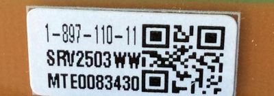TARJETA DE MONTAJE DEL CONDENSADOR / SONY 1-897-110-11 / SRV2503WW / MTE0083430 / PANEL / MODELO XBR-55X930E - Imagen 2
