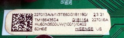 MAIN / HISENSE 227013 / RSAG7.820.8132/ROH / HU60N3500UW(1001) / G181154 / 227016 / 3TE60G181190 / 227013A / 227016A / PANEL HD600N3U23\XP\S0\GM\ROH / MODELO 60H6E - Imagen 3