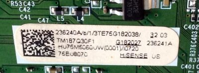 MAIN / HISENSE 236240A / RSAG7.820.8193/ROH / 236241A / 236240 / 236241 / HU75M5060UW(0001) / TM187Q30F1 / 3TE75G182038 / PANEL`S HD750M7U71-L1\S0\GM\ROH / HD750M7U71-L1 / MODELO 75EU8070 - Imagen 3