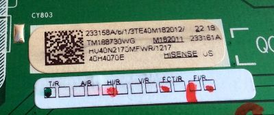 MAIN / FUENTE (COMBO) / HISENSE 233158A / RSAG7.820.8317/ROH / 233161A / 233158 / 233161 / HU40N2170MFWR / TM188730WG / 3TE40M182012 / PANEL JHD400N2F31-TXL2QL\S0\FM\ROH / 236022 / MODELO 40H4070E - Imagen 3