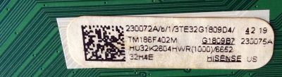 MAIN / FUENTE (COMBO) / HISENSE 230072 / RSAG7.820.7434/ROH / 230075 / HU32K2604HWR(1000) /3TE32G1809D4 / TM186F402M / G1809B7 / MODELO 32H4E - Imagen 2