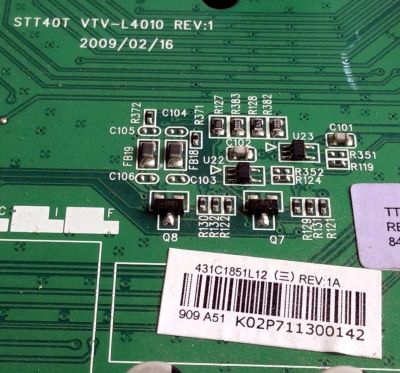 MAIN / TOSHIBA 75014846 / STT40T VTV-L4010 REV:1 / 431C1851L12 / 461C1851L12 / TT46T / PANEL LTA460HF03 / MODELO 46XV640UZ - Imagen 2