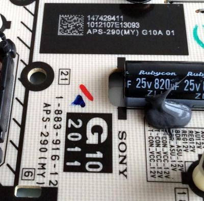 FUENTE DE PODER / SONY 1-474-294-11 / 1-883-916-12 / APS-290 (MY) / 147429411 / MODELO KDL-32EX720 - Imagen 3