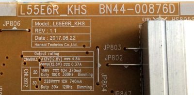 FUENTE SAMSUNG BN44-00876D / L55E6R_KHS / BN4400876D / PANEL CY-KK049HGLV3H JW50 / MODELOS UN49MU7000 / UN49MU7000FXZA FC02 / UN49MU7600 / UN49MU7600FXZA / UN55MU7000 / UN55MU7600 / UN55MU7000FXZA / UN55MU700DFXZA / UN55MU7600FXZA / UN55MU7500FXZA FC04 - Imagen 3