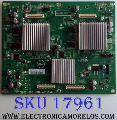 TARJETA INTERFACE / VIZIO CBPFPTPFBAA1 / 715G4928-M0F-000-005K / PTPFBAA1 / E243951 / PANEL T576DC01 V.1 / MODELOS XVT3D580CM LTMAKFAN / XVT3D580CM