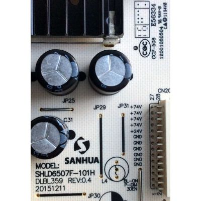 FUENTE DE PODER / HITACHI 81-PWE065-H702 / SHLD6507F-101H / DLBL359 / SHLD6507F02-101H / 12001080504 / E56334 / PANEL LVU650SSDX E2 V6 / MODELO 65R8 - Imagen 2