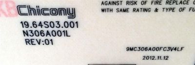FUENTE DE PODER PARA TV INSIGNIA / NUMERO DE PARTE 1964S03001 / N306A001L / 19.64S03.001 / 9MC306A00FC3V4LF / 9MC306A00FC3V5LF / MODELOS NS-65D260A13 / NS-65D550NA15 / EP5814K - Imagen 2