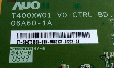 T-CON / SAMSUNG 55.40T01.003 / T400XW01 V0 CTRL BD / 5540T01003 / 06A60-1A / PANEL T400XW01 V.0 / MODELOS LNS4051DX/XAA / LNS4041DX/XAA / TLX-04011C - Imagen 2