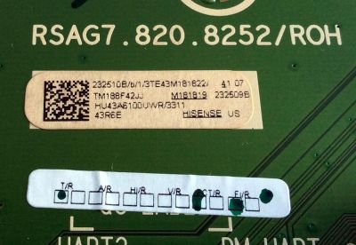 MAIN / HISENSE 232510B / RSAG7.820.8252/R0H / 232509B / 232510 / 232509 / HU43A6100UWR / 3TE43M181822 / TM188F42JJ / MODELO 43R6E - Imagen 2