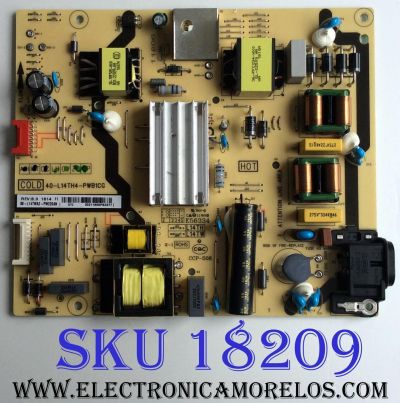 FUENTE DE PODER PARA TV TCL / NUMERO DE PARTE 08-L14TWA2-PW220AN / 40-L14TH4-PWB1CG / E56334 / L14TW / CCP-508 / PANEL'S LVF550ND1L / LC500DUE(FG)(A4) / MODELOS 55S405 / 50LB6300US.BUSWLJR