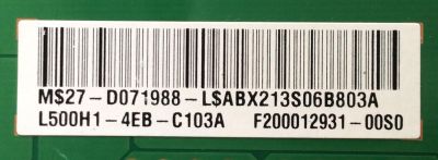 LED DRIVER / COBY 27-D071988 / L500H1-4EB / E59670 / PANEL V500HK1-LS5 REV.C9 / MODELOS LEDTV5028 / 50K316DW - Imagen 2
