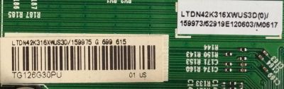 MAIN / HISENSE 159975 / RSAG7.820.4966/ROH / 159973 / LTDN42K316XWUS3D / TG126G30PU / PANEL HE420FD-B56\PW1 / MODELO 42K316DW - Imagen 2