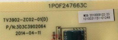 FUENTE QUASAR 1010031151 / 303C3902064 / TV3902-ZC02-01 / 1POF247663C / PARA DIFERENTES MARCAS Y MODELOS POLAROID MHDV4233 / PROSCAN PLED4275A / TCL LE40D8810 / HAIER 40E3500 / LE40M600CF / LE40M600M80 / JVC LT40C550 / ELEMENT / ELEFW408 / QUASAR SQ4001	 - Imagen 2