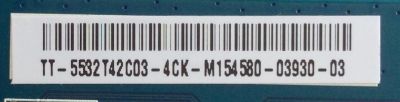 T-CON / SHARP 55.32T42.C03 / T320HVN05.2 / 32T42-C01 / 5532T42C03 / PANEL TPT315B5-HVN REV.S520D / MODELOS LC-32LB261U / NS-32D511NA15 / VT3200-L VS15694 - Imagen 2