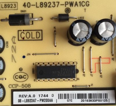 FUENTE DE PODER / TCL 08-L8923A7-PW200AA / 40-L89237-PWA1CG / E56334 / CCP-508 / PANEL LVF430CS0TE7 V1 / LVF395ND1L /  MODELOS 43S303 / 40S305TACA / 40S305LACA / 43S305TABA - Imagen 2