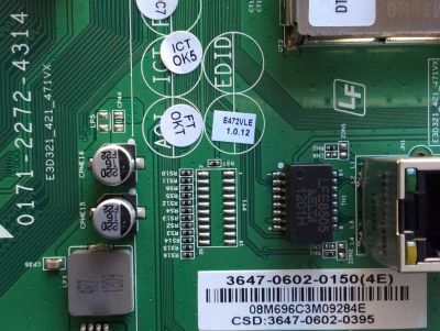 MAIN / VIZIO 3647-0602-0150 / 0171-2272-4314 / 3647-0602-0395 / 08M696C3M09284E / PANEL LC470WUH(JE)(A1) / LC470WUH-JEA1 / MODELOS E472VLE LAQKLTAN / E472VLE LATKLTAN	 - Imagen 2