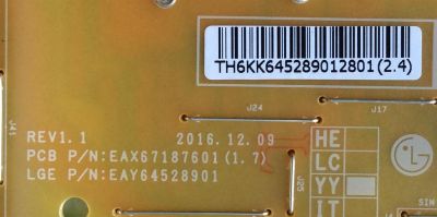 FUENTE DE PODER PARA TV LG / NUMERO DE PARTE EAY64528901 / EAX67187601 / LGP4955-17UL6 / 64528901 / PANEL'S LC550EGG (FK)(M1) / LC550EGH (FK)(M1) / MODELOS 55UJ7700 / 55UJ7700-UA.AUSYLJR / 55UJ7700-UA.BUSYLJR / 55SJ8000-UA / 55SJ8000-UA.AWMYLJR - Imagen 2