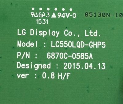T-CON / LG 6871L-4255A / 6870C-0585A / LC550LQD-GHP5 / 4255A / MODELOS 55EG9600-UA.AUSZLJR / 55EG9600 - Imagen 2