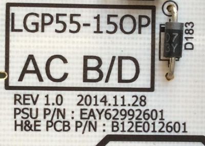 FUENTE DE PODER / LG EAY62992601 / LGP55-15OP / 62992601 / B12E012601 / MODELOS 55EG9600-UA.AUSZLJR / 55EG9600 / 55EF9500-UA.AUSZLJR - Imagen 3