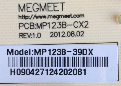FUENTE DE PODER / APEX MP123B-39DX / MP123B-CX2 / REV:1.0 / E214852 / PANEL`S V390HJI-P02 REV.C1 / V290HJI-P02 / MODELO LE3943 - Imagen 2