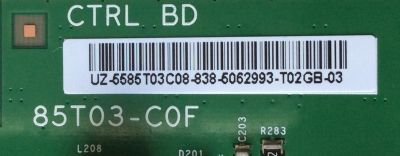 T-CON PARA TV SONY / NUMEOR DE PARTE 55.85T03.C08 / 5585T03C08 / 85T03-C0F / PANEL T850QVF04.0 / DISPLAY T850QVR01.3 / MODELO XBR-85X850F / XBR-85X800H	 - Imagen 2