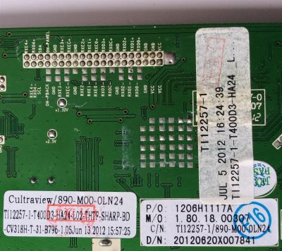 MAIN / SHARP NQP890M000LN24 / TI12257-1 / 1206H1117A / CV318H-T / PANEL T400D3-HA24-L02 / MODELO LC-40LE433U	 - Imagen 2