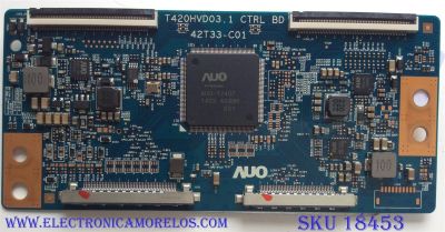 T-CON PARA TV VIZIO / NUMERO DE PARTE 5550T22C01 / T420HVD03.1 / 42T33-C01 / 55.50T22.C01 / 42T33C01 / PANEL TPT500J1-HVN08 REV:S400A / MODELOS M502I-B1 / M502I-B1 LTYWRLAQ