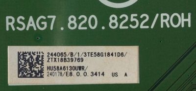 MAIN / SHARP 244065 / 244065/B/1/3TE58G1841D6 / HU58A6130UWR / RSAG7.820.8252/ROH / 240178/E8.0.0.3414 / PANEL HD580S1U02-L1 / MODELO LC-58Q7370U	 - Imagen 2