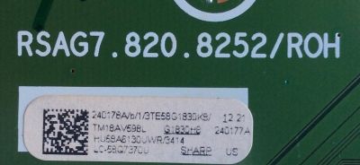 MAIN / SHARP 240178A / RSAG7.820.8252/ROH / HU58A6130UWR / 240177A / 3TE58G1830 / 240178 / 240177 / PANEL HD580S1U02-L1\S0\GM\ROH / LC-58Q7370U 50G1830H9H - Imagen 2